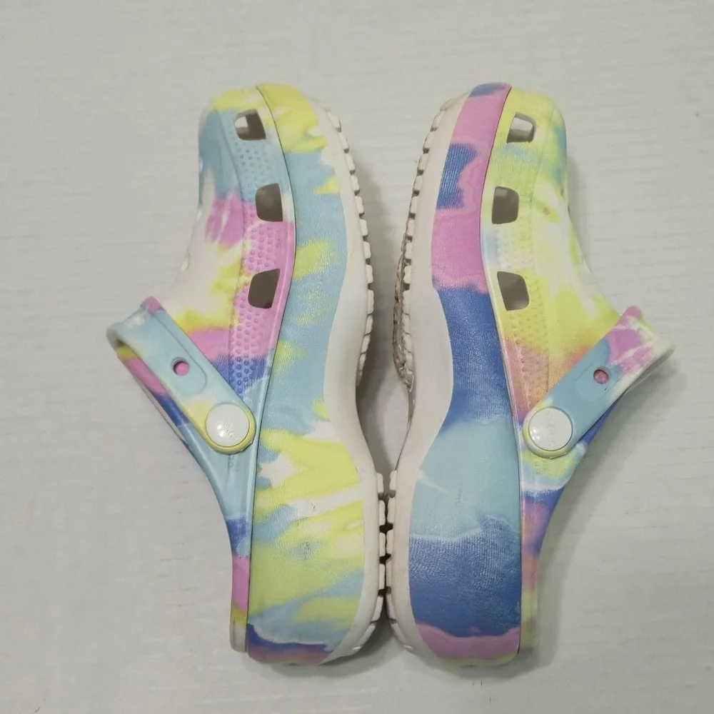 Crocs Classic Platform Graphic‎ Tie Dye Comfort Clog 207151 Chunky Womens Size 4